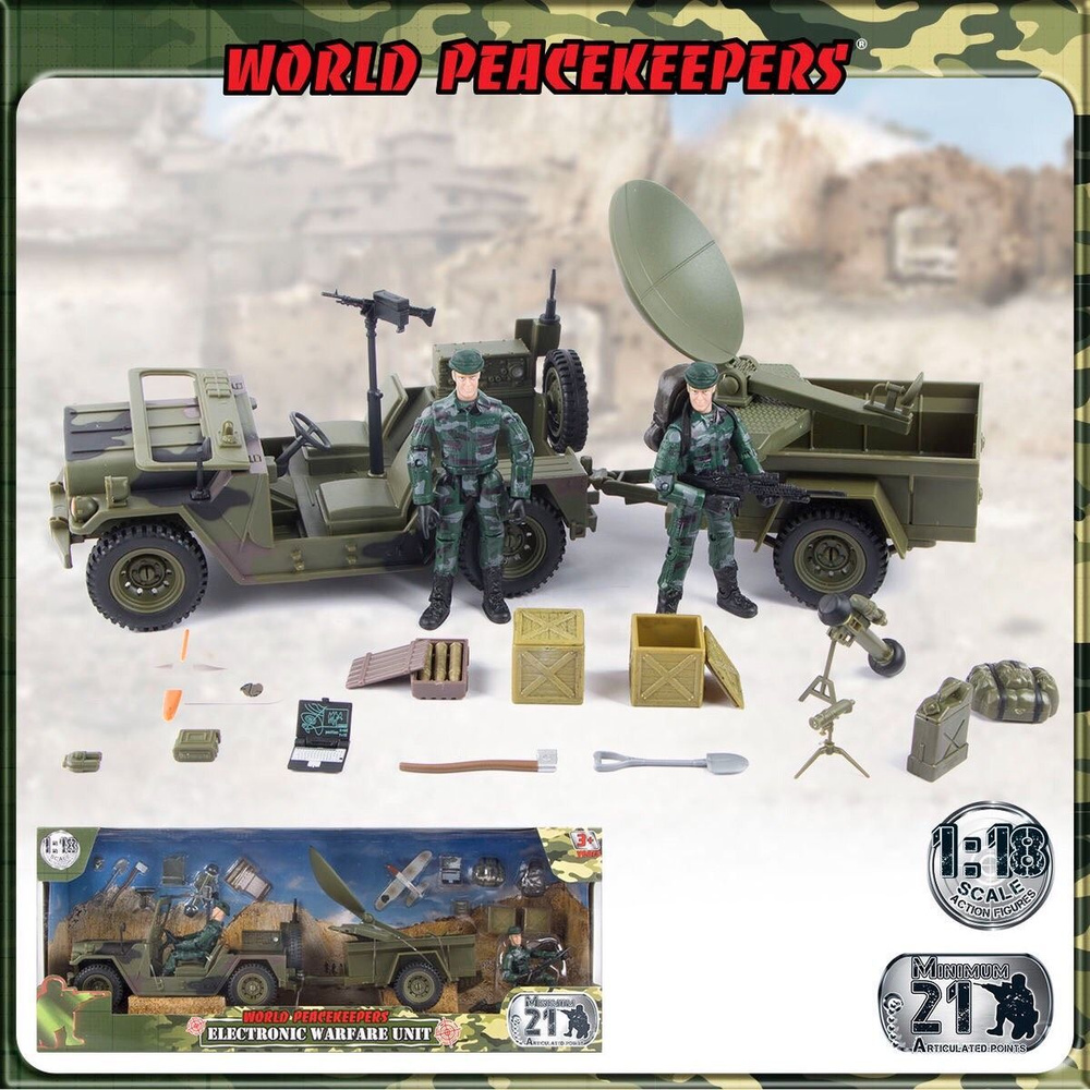 WORLD PEHCEKEEPERS 1/18 Набор игрушек для солдатиков радиоэлектронной борьбы  #1