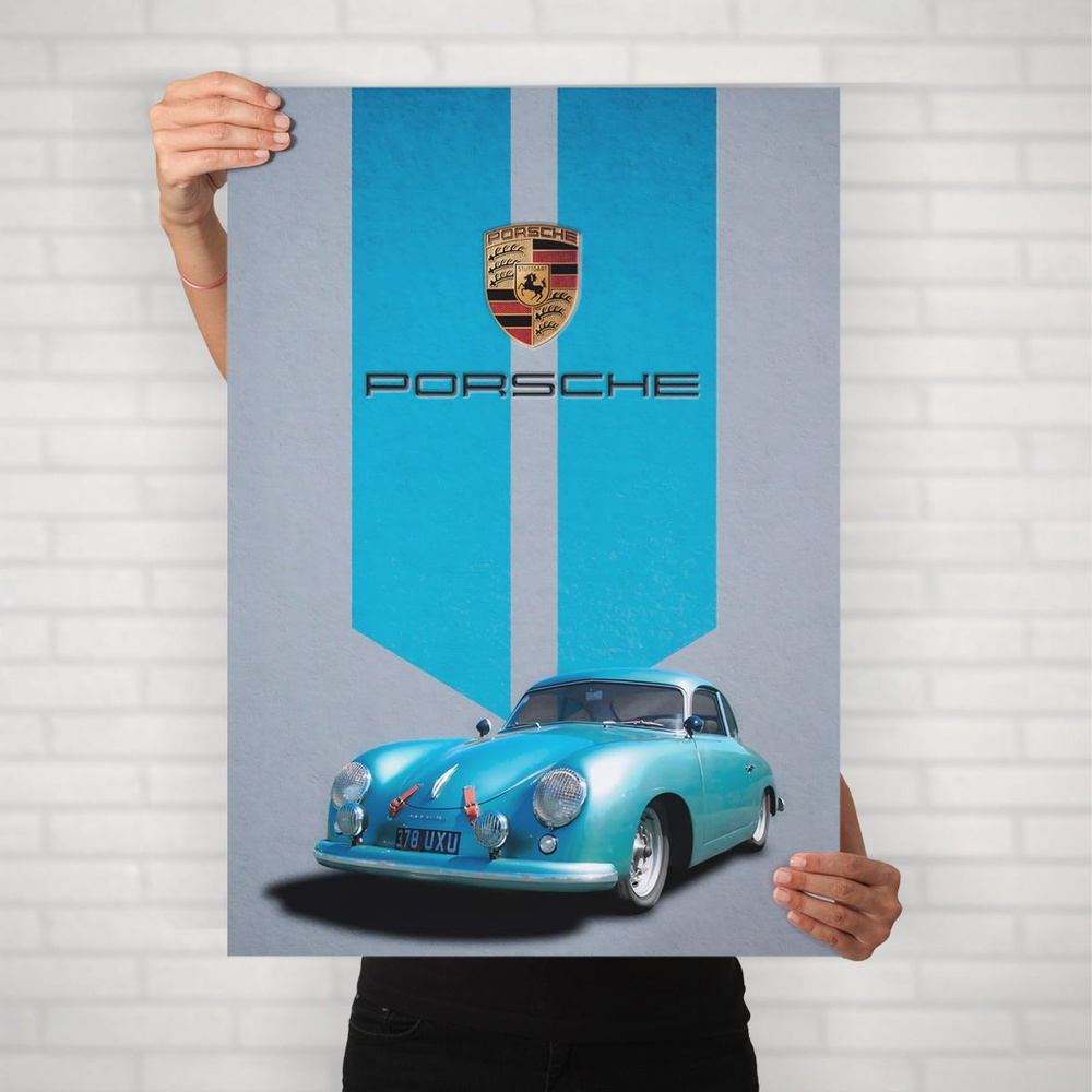 Плакат на стену для интерьера Культовые машины (Porsche 356 3) - Постер по легендарным и классическим #1