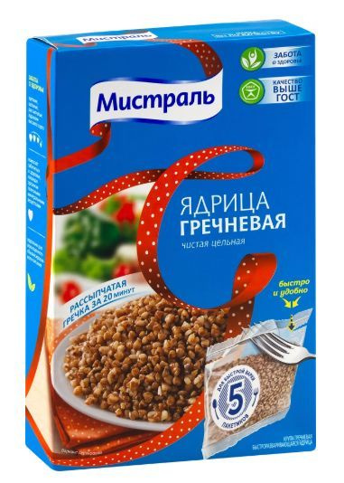 Гречка МИСТРАЛЬ ядрица , 5х80 г #1