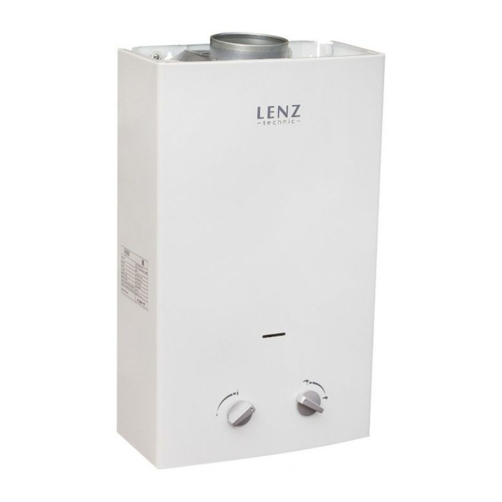 Газовая колонка Lenz Technic 10L WHITE, проточный водонагреватель LT10LW  #1