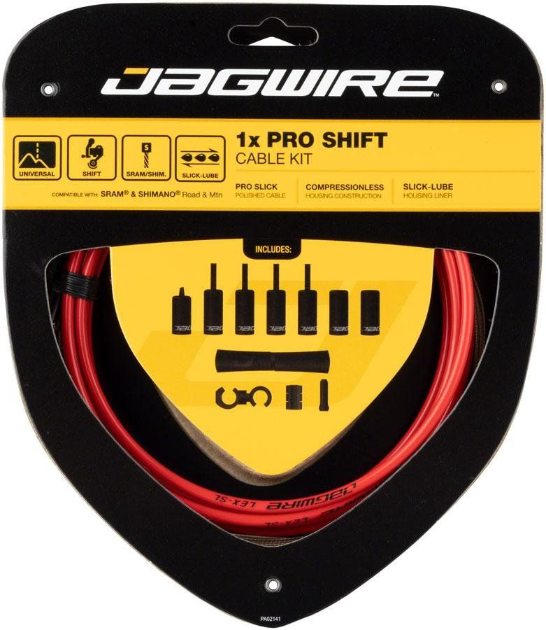 Велосипедный набор рубашек и тросиков переключения JAGWIRE Pro Shift Kit 1X, красный, PCK554  #1