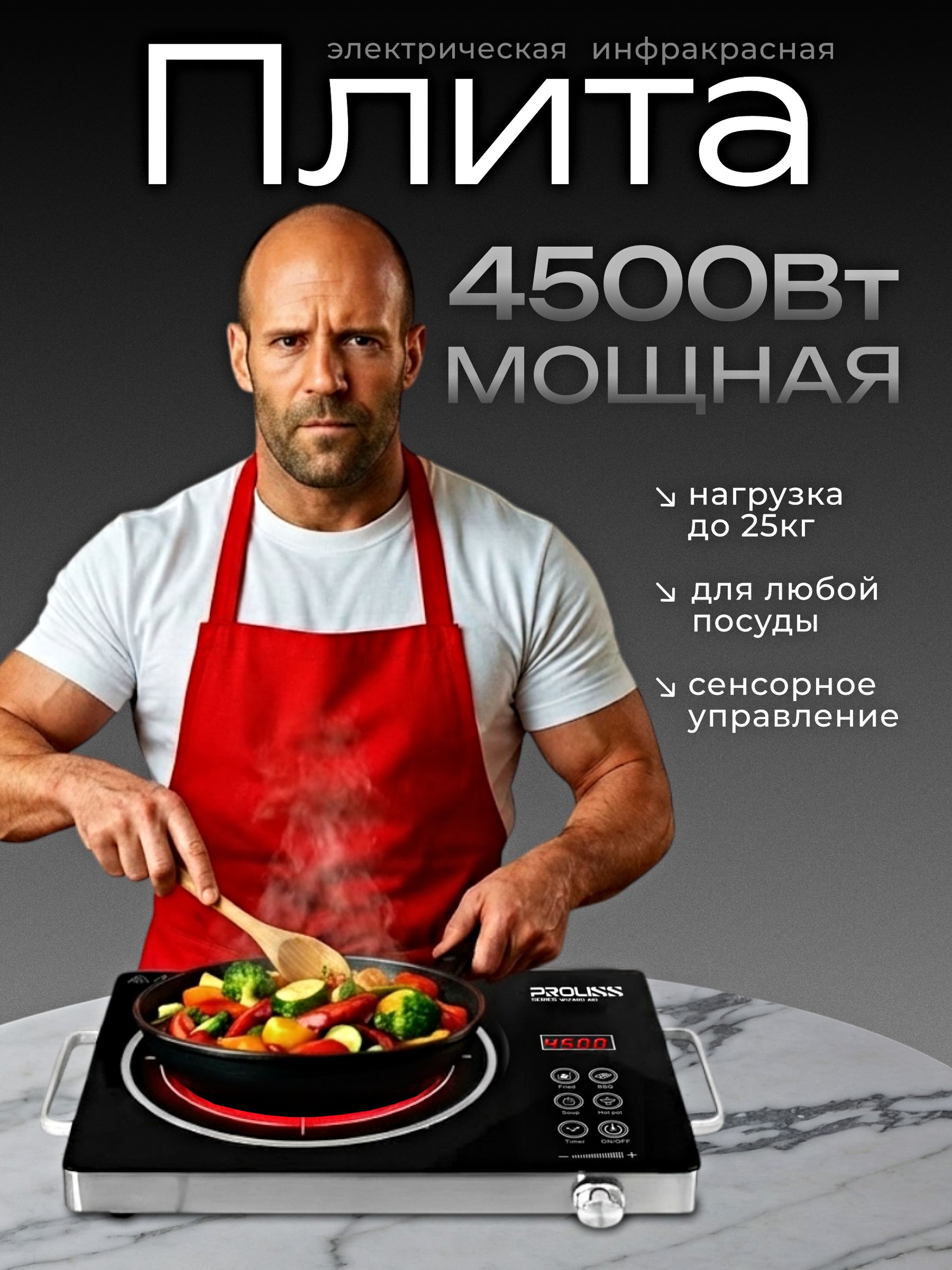 Плитаэлектрическаяинфракрасная,4500Вт,настольная,4режима