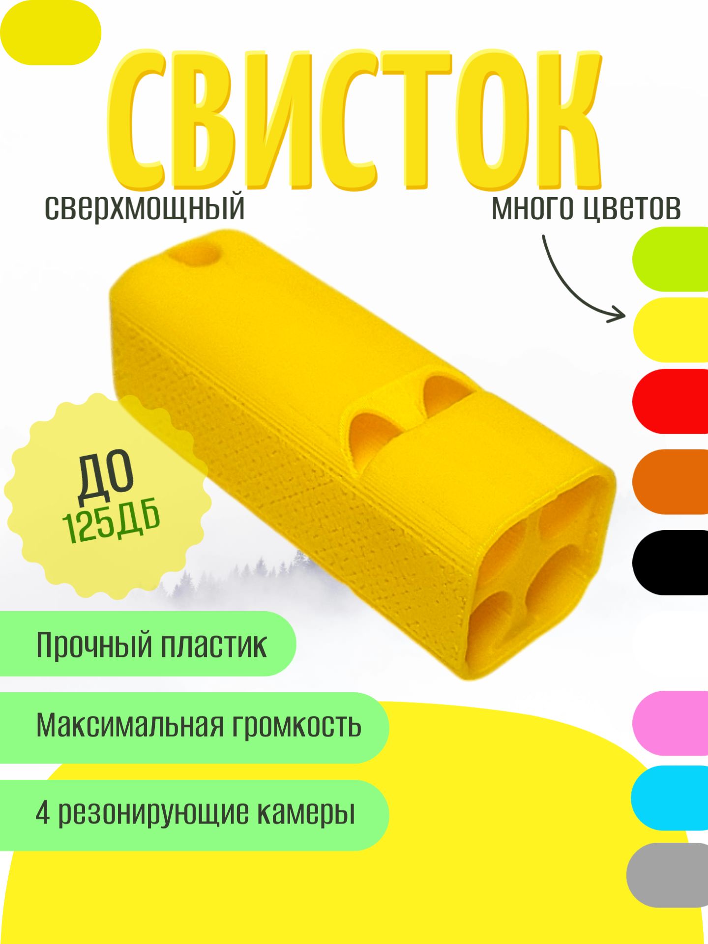 Сверхмощныйчетырёхтрубныйсвисток-Максимальнаягромкостьдляэкстремальныхусловий.Желтый