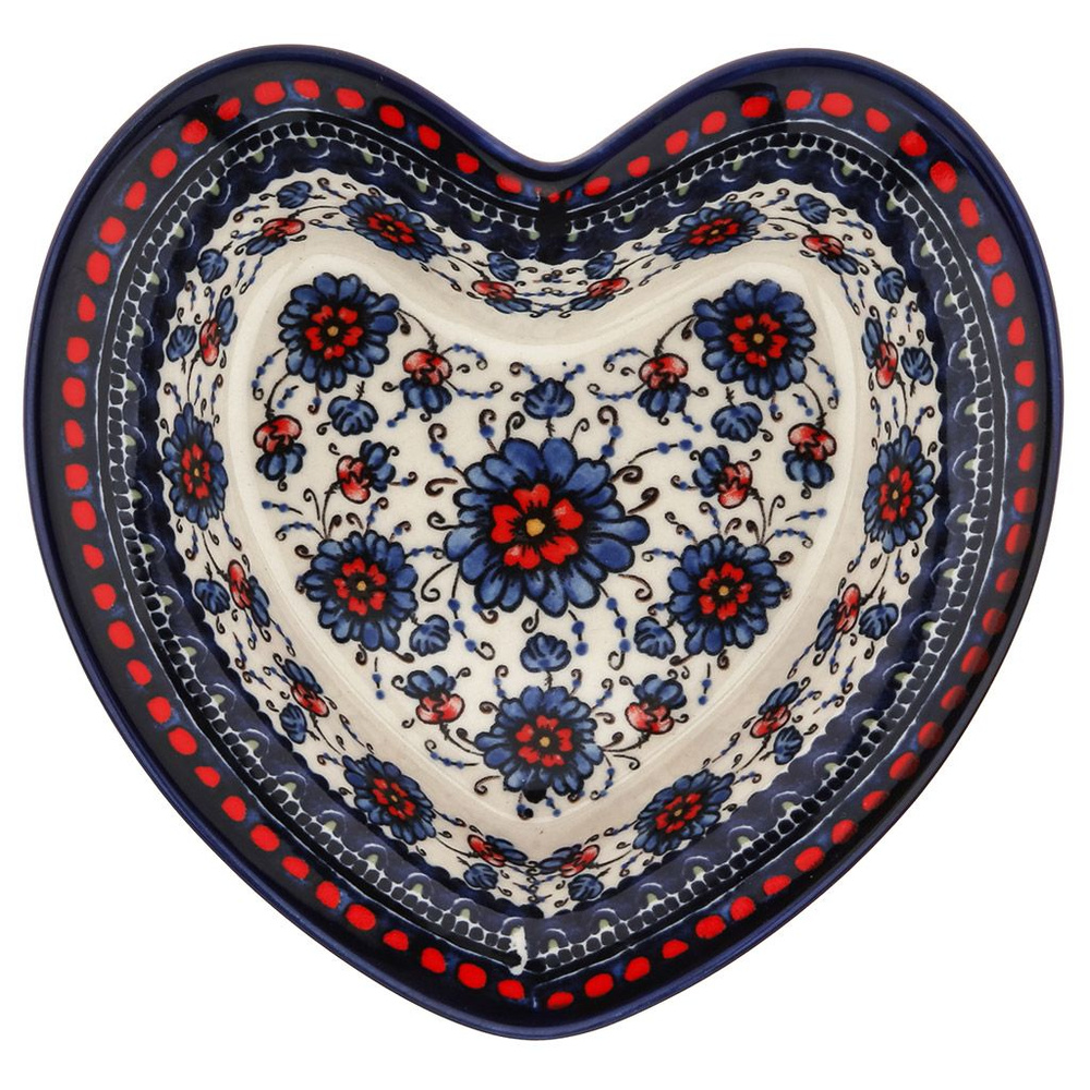 Блюдо сервировочное "Марракеш", 147х141х38мм, форма "сердце" с деколью, фарфор, в индивидуальной коробке #1