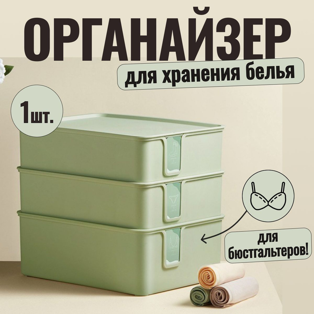 Органайзер для хранения вещей, SimpleThings116, для бюстгальтеров, green.  #1