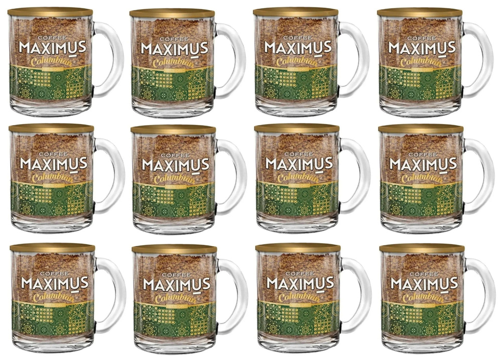 MAXIMUS COFFEE Кофе растворимый Maximus Columbian в стеклянной кружке 70г х 12 штук  #1