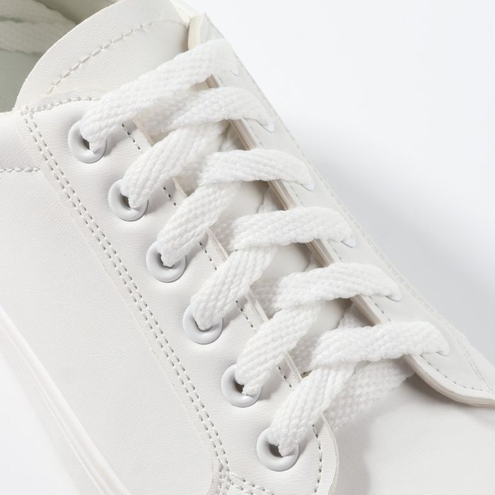 Шнурки для обуви, плоские, 8 мм, 90 см, цвет белый, 25 пар #1