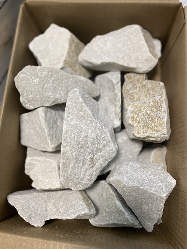 Камни для бани белый кварцит обвалованный 10 кг #1
