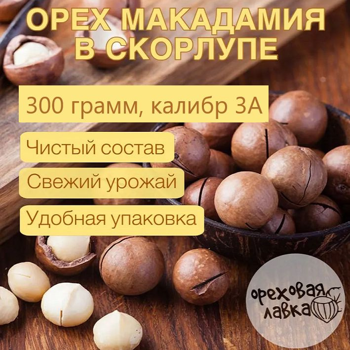 Орех макадамия в скорлупе 300 грамм #1