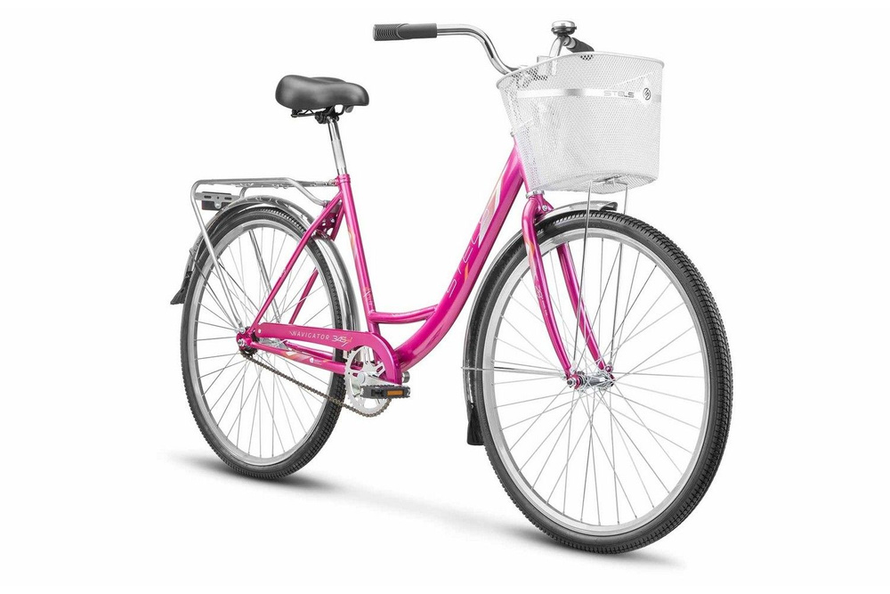 Велосипед городской 28" STELS Navigator-345 20" Z010, пурпурный, разборная корзина, рост 165-195  #1