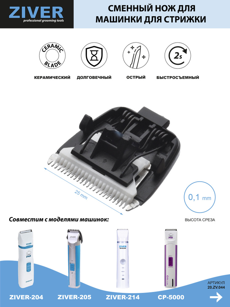 Сменный нож для ZIVER-204, 205, 214, 226, CP-5000, 5200 - ширина 25 мм (керамика)  #1