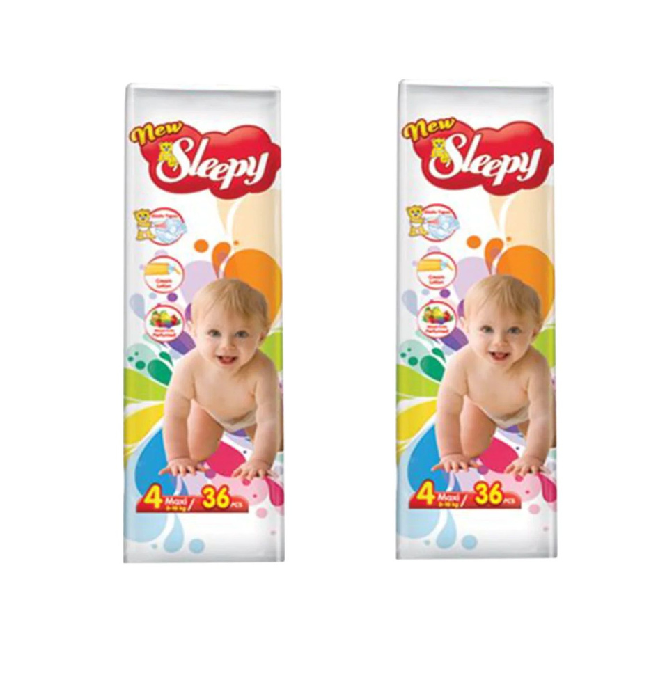 Sleepy Подгузники детские Super pack, размер 4 Maxi, 8-18 кг, 36 шт/уп, 2 уп  #1