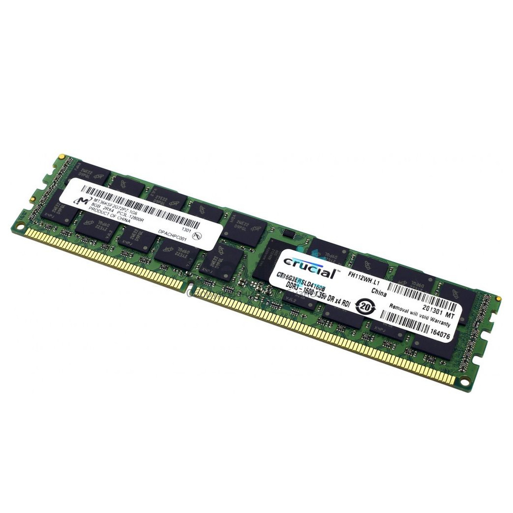 Micron Оперативная память Серверная ECC Reg DDR3 1600МГц 2RX4 PC3L-12800R 1.35V Dual Rank OEM 1x8 ГБ #1
