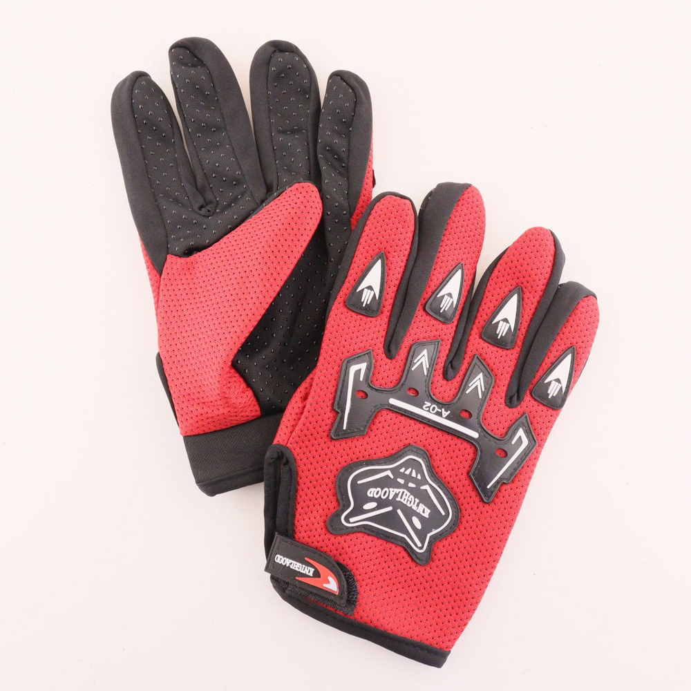 Мото перчатки "KUNVA SPORT" (mod:A-02, size: M-XL, красные, текстиль) #1