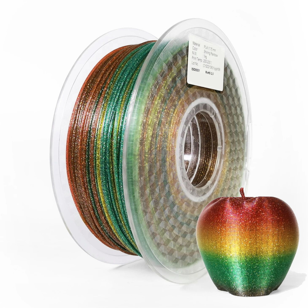 Пластик для 3D принтера PLA 1kg/roll 1.75mm Shining Rainbow / TOYAR (53482) #1