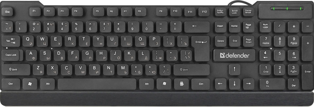Defender Клавиатура проводная Element HB-190 USB RU,черный,полноразмерная, черный  #1