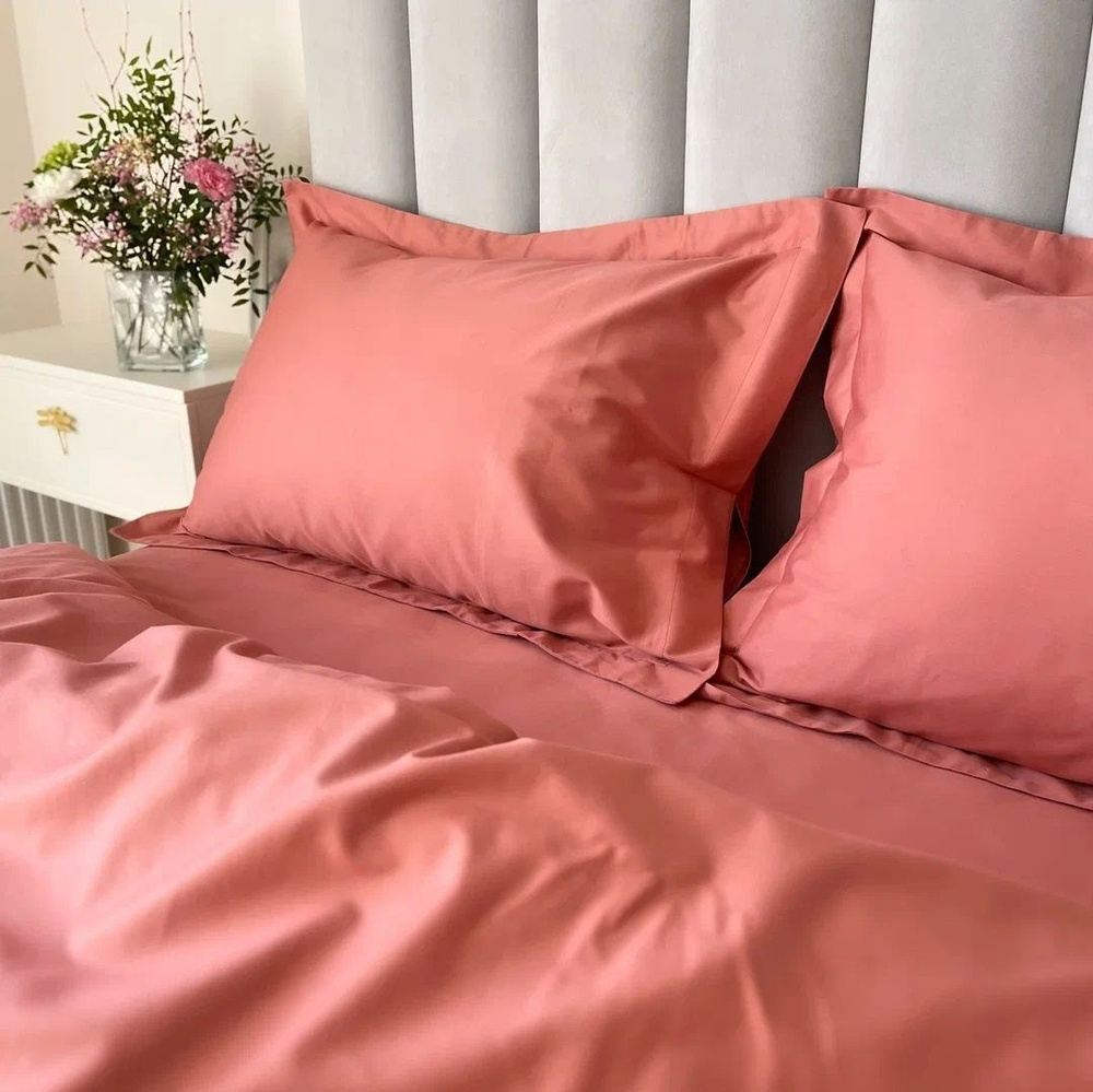 LINEN&HOME Комплект постельного белья, Сатин люкс, Длинноволокнистый сатин, Двуспальный, наволочки 50x70 #1