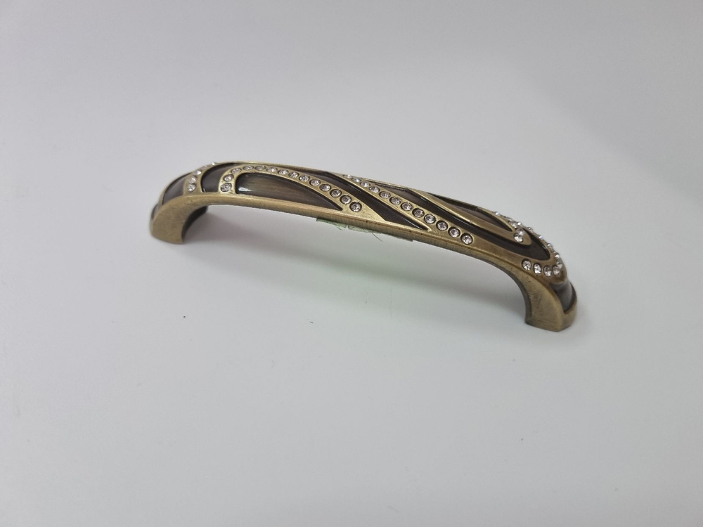 Ручка-скоба с кристаллами, Kerron, 96 мм, бронза, 19CRL-96BA, в комплекте с крепежом  #1