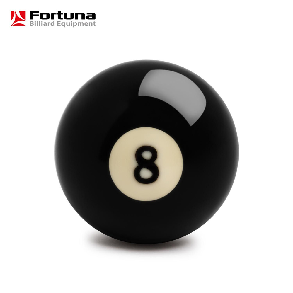 Бильярдный шар №8, 57,2 мм, для пула, Fortuna Standard, черный, 1 шт.  #1