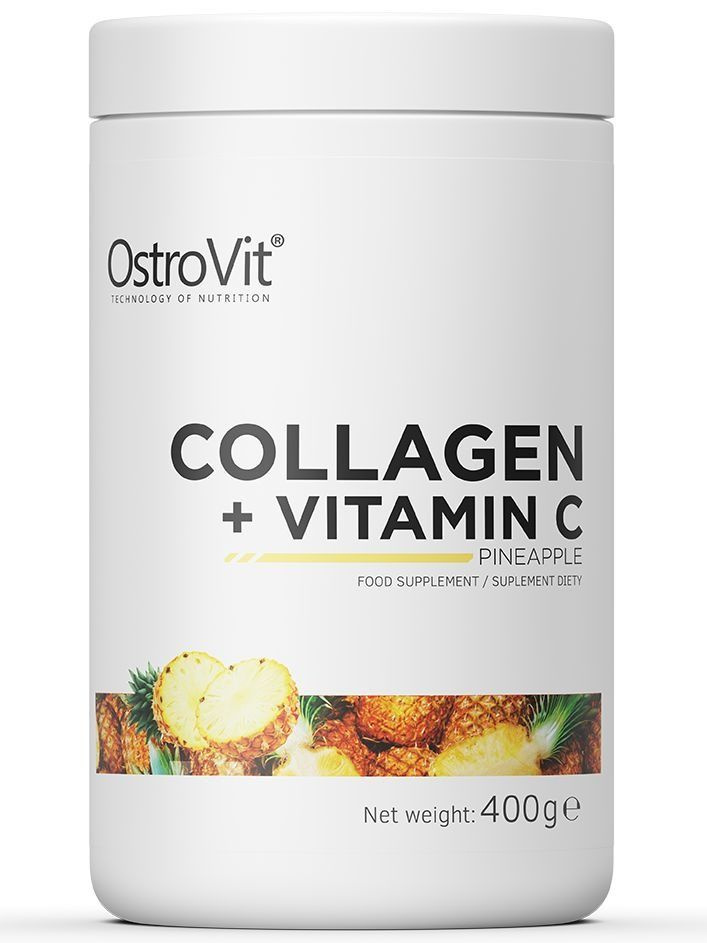 Коллаген гидролизованный OstroVit Collagen+Vitamin C 400 г, Ананас #1