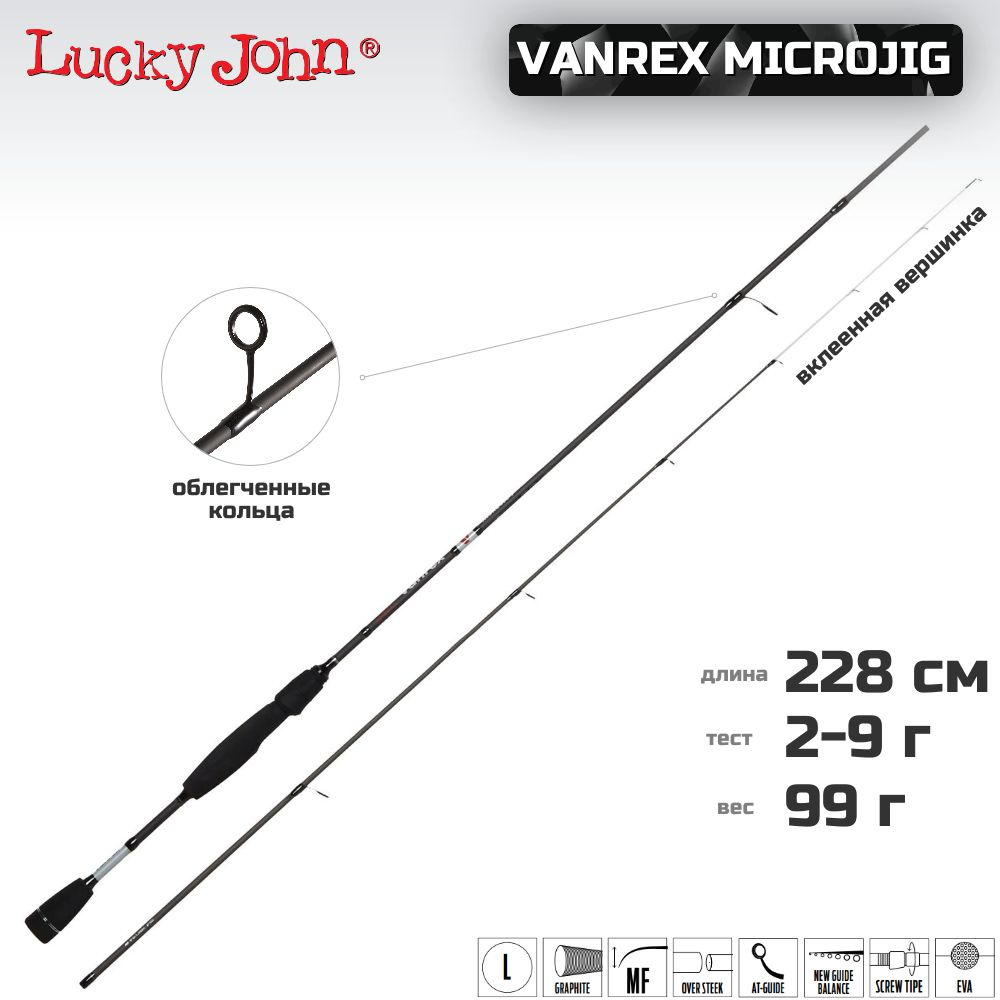 Спиннинг LUCKY JOHN Vanrex Microjig 9 2.28 (228 см, 2-9 г, арт. LJVJ-762LMF) #1