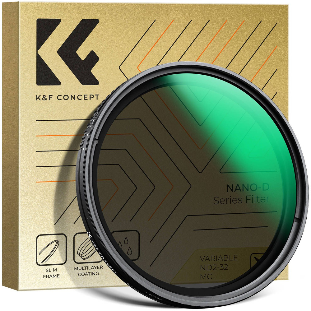 Фильтр K&F 62 мм Nano D с переменной величиной ND2-ND32 (1-5 stop) переменный нейтрально серый  #1