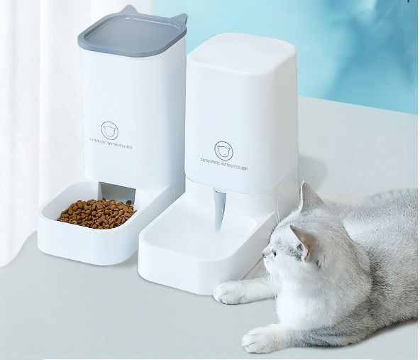 Автокормушка для домашних животных, автопоилка для собак и кошек, 2 шт, диспенсер для воды 3.8 л и корма #1