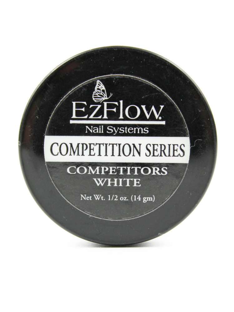 EzFlow, быстроотвердеваемая ярко-белая акриловая пудра Competitors White Acrylic Powder, 14 гр  #1