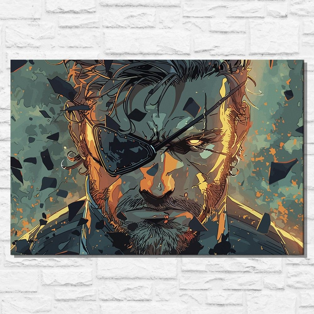 Картина по номерам на холсте игра Metal Gear Solid (Solid Snake, Снейк, PS, PC) - 15248 Г 60x40  #1