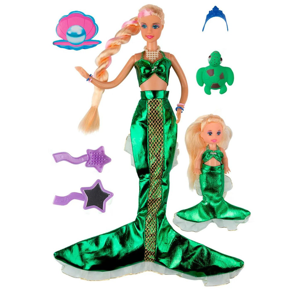 Набор кукол Defa Lucy Морские царевны в комплекте морское животное и аксессуары цвет зеленый  #1