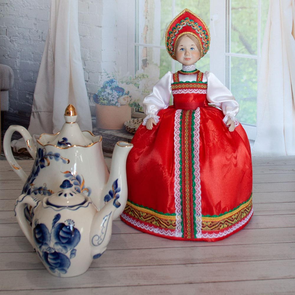 Кукла-грелка Баба на чайник Красна Девица 37см. #1