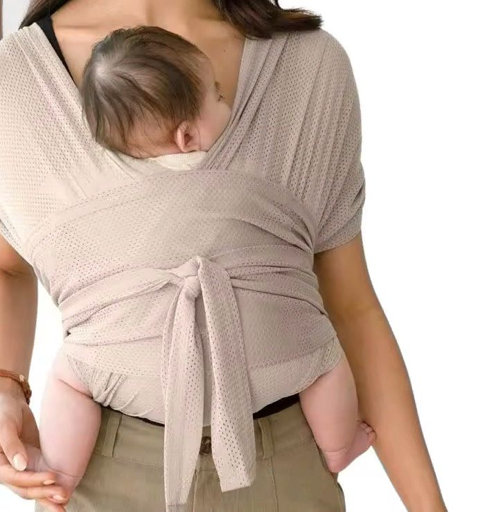 Сумка-переноска для новорожденных коричневая L / слинг для новорожденных / детская переноска ребёнка #1