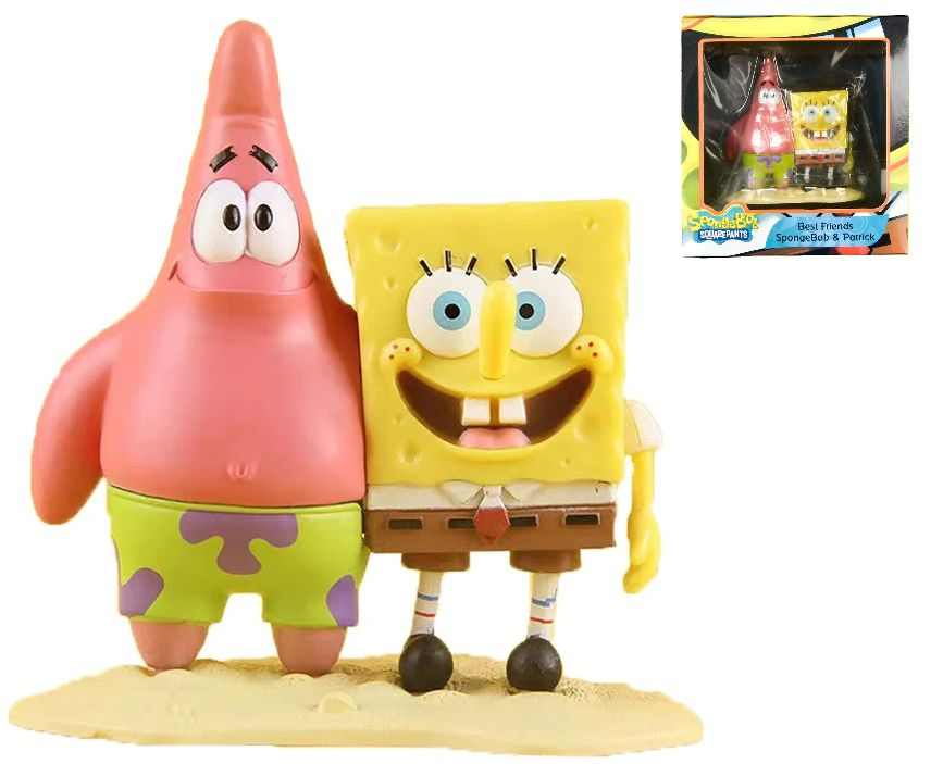 Фигурка Губка Боб Спанчбоб и Патрик / SpongeBob & Patrick (10см) #1
