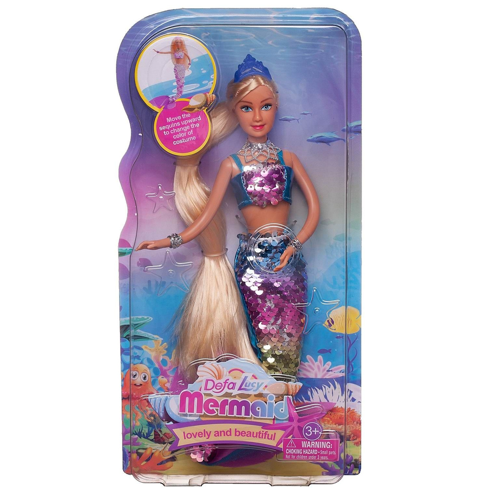 Кукла Defa Lucy Морская принцесса-русалочка в блестящем радужном наряде 29 см  #1