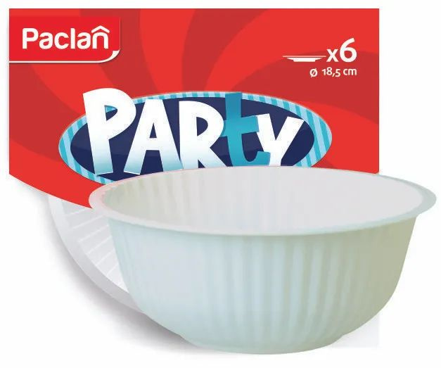 Paclan Тарелка пластиковая белая для супа Party, 185 мм, 6 шт #1
