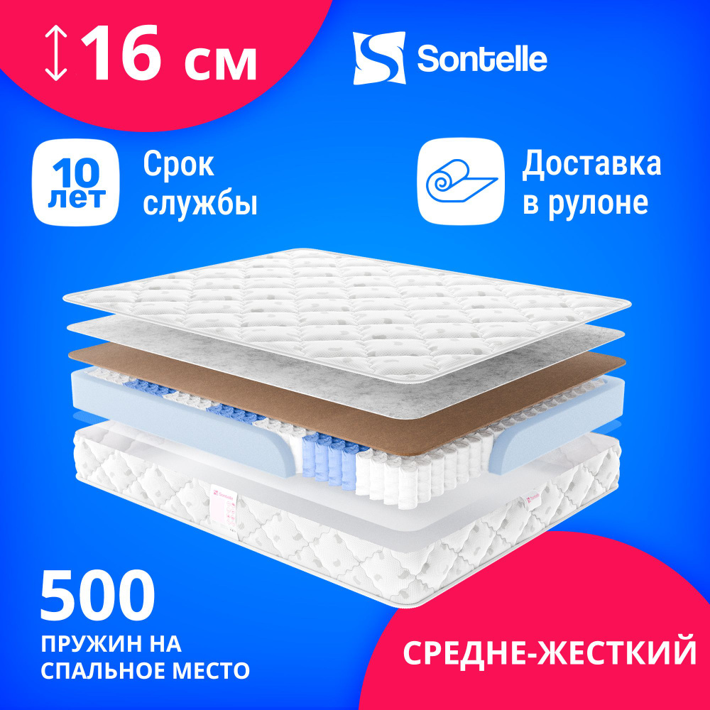 Матрас Sontelle Mills Simple Cocos, Независимые пружины, 70x200 см #1