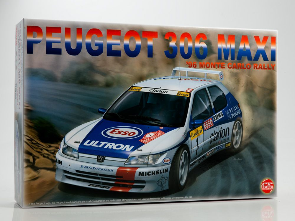 Сборная модель автомобиля Platz NuNu Peugeot 306 Maxi 1996 Rally Monte Carlo, масштаб 1/24  #1