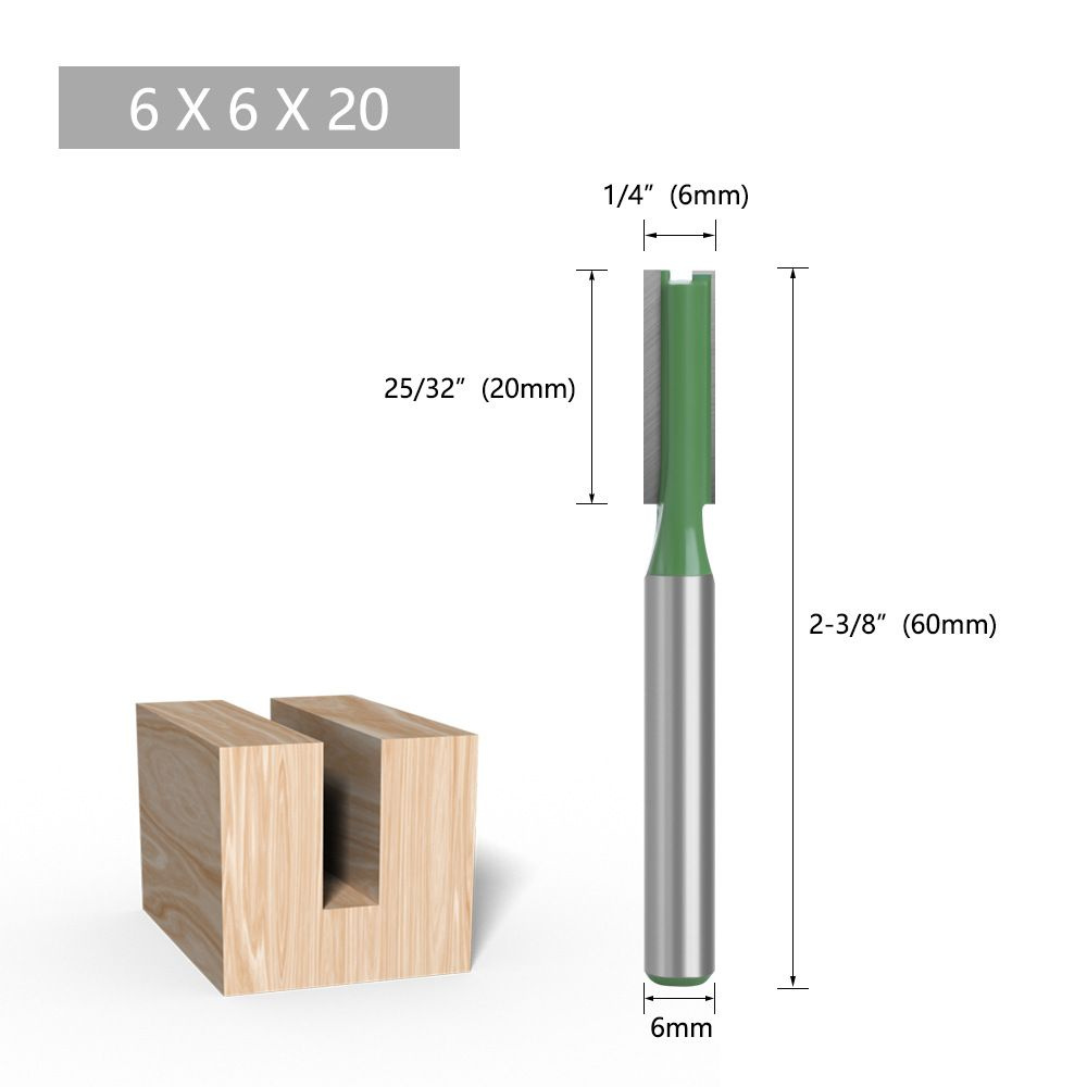 Фреза по дереву пазовая прямая 6 х 20 ммхвостовик 6 мм #1