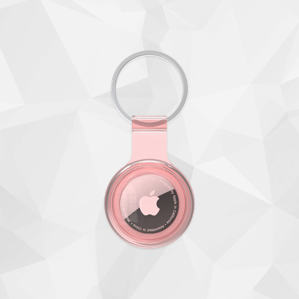 Закрытый прозрачный Чехол-брелок для AirTag с Влагозащитой, Розовый  #1