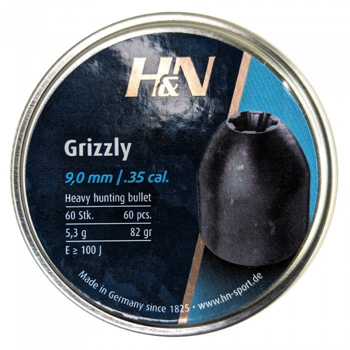 Пули для пневматики H&N "Grizzly" 9,0мм 5,3 г (60 шт) #1