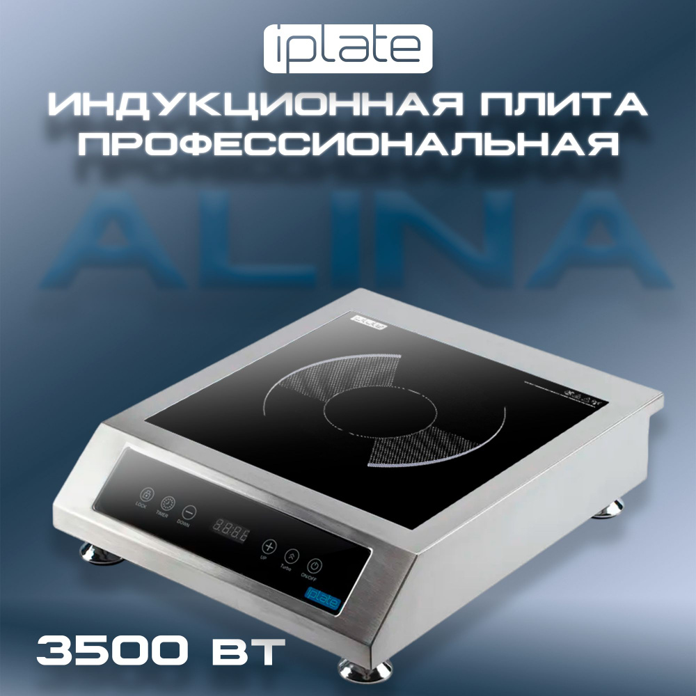 Iplate Индукционная настольная плита ALINA, серый металлик, синий  #1