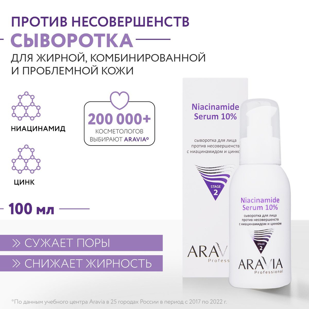 ARAVIA Professional Сыворотка для лица против несовершенств с ниацинамидом и цинком Niacinamide Serum #1