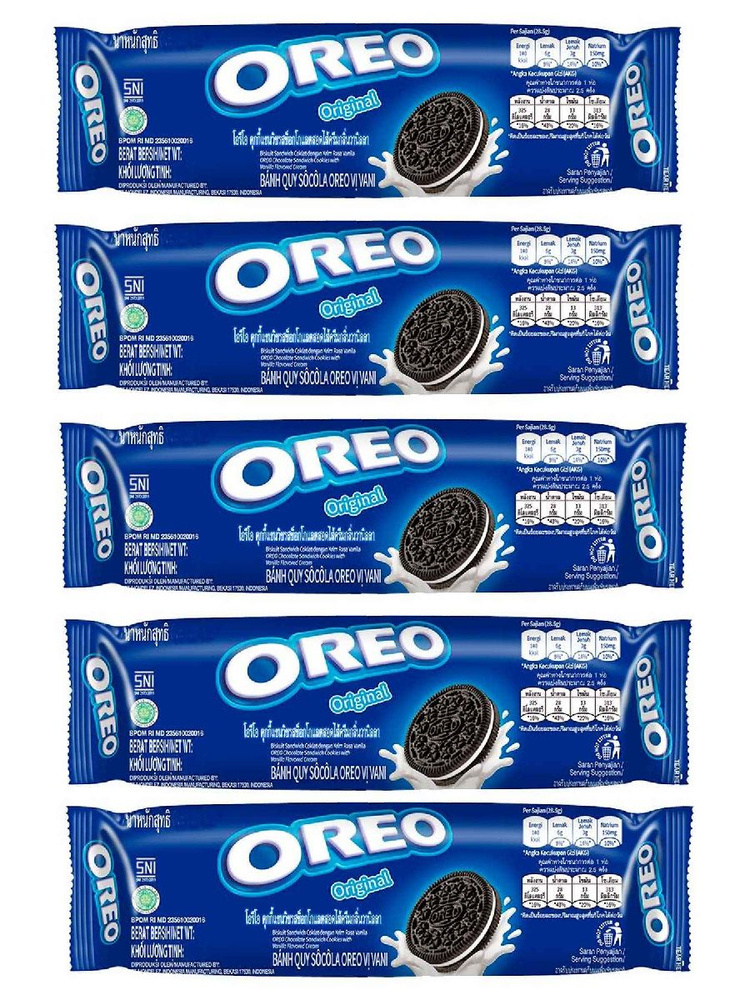 Печенье Oreo сэндвич с ванильным кремом, 64.4 г х 5 шт #1