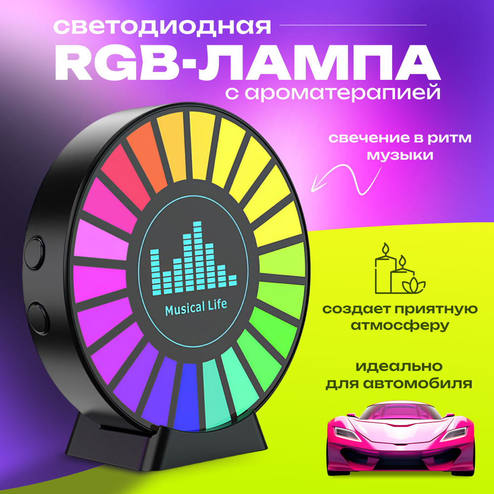 Светодиодная умная лампа с диффузором, RGB светильник (Led светильники) для компьютера, для телевизора, #1