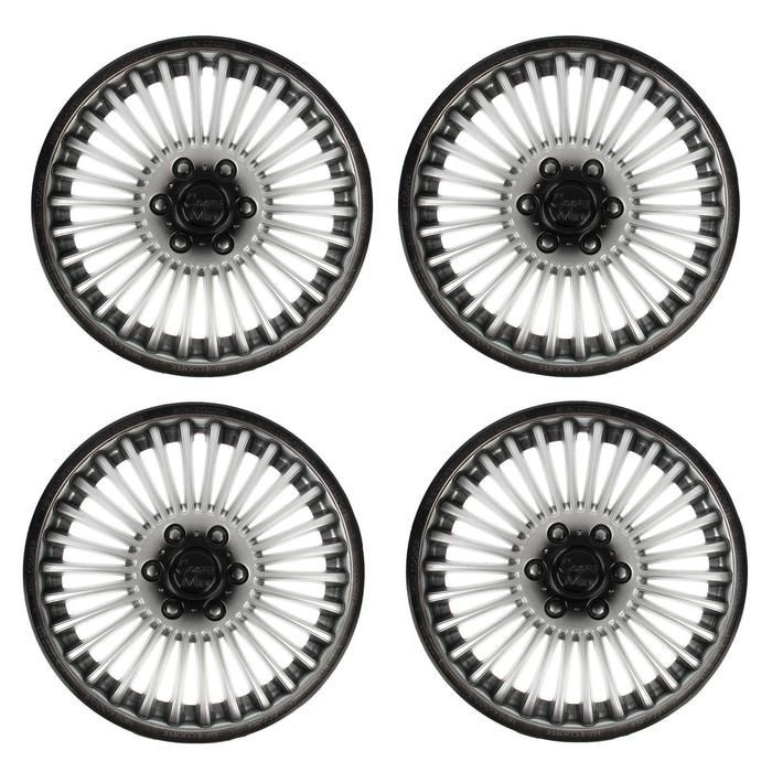 Колесные колпаки TORSO "Мини Купер", серебристо-черные, R14, 4 шт  #1