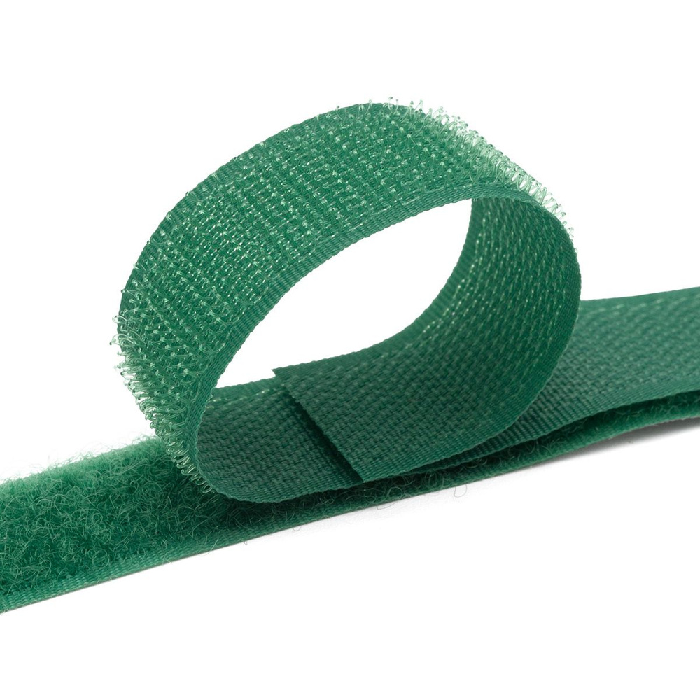Лента контактная пришивная липучка велкро крючок и петля, 20 мм*25 см, зеленый, Hobby&Pro  #1