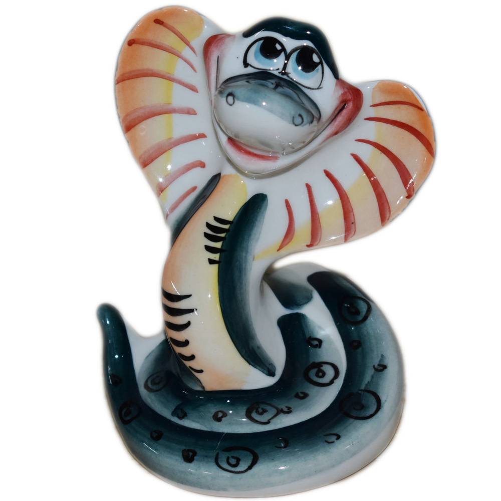 Символ 2025 года Змея Кобра Гжель цветная #1
