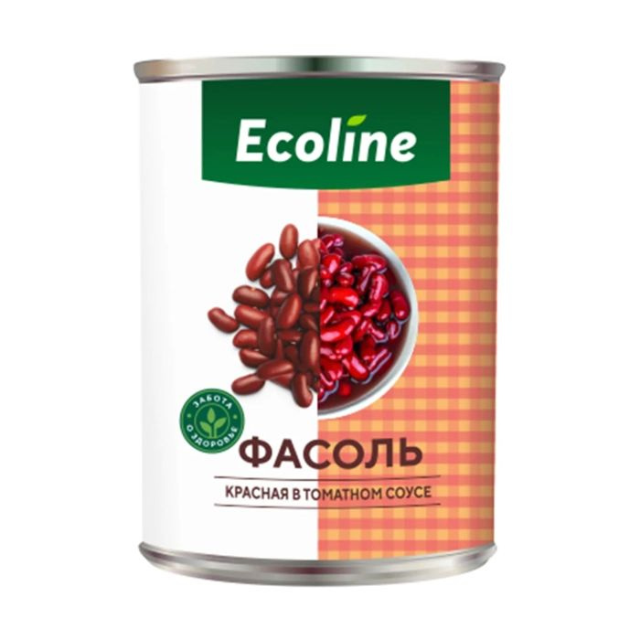 Ecoline Фасоль красная в томатном соусе, 425 г #1