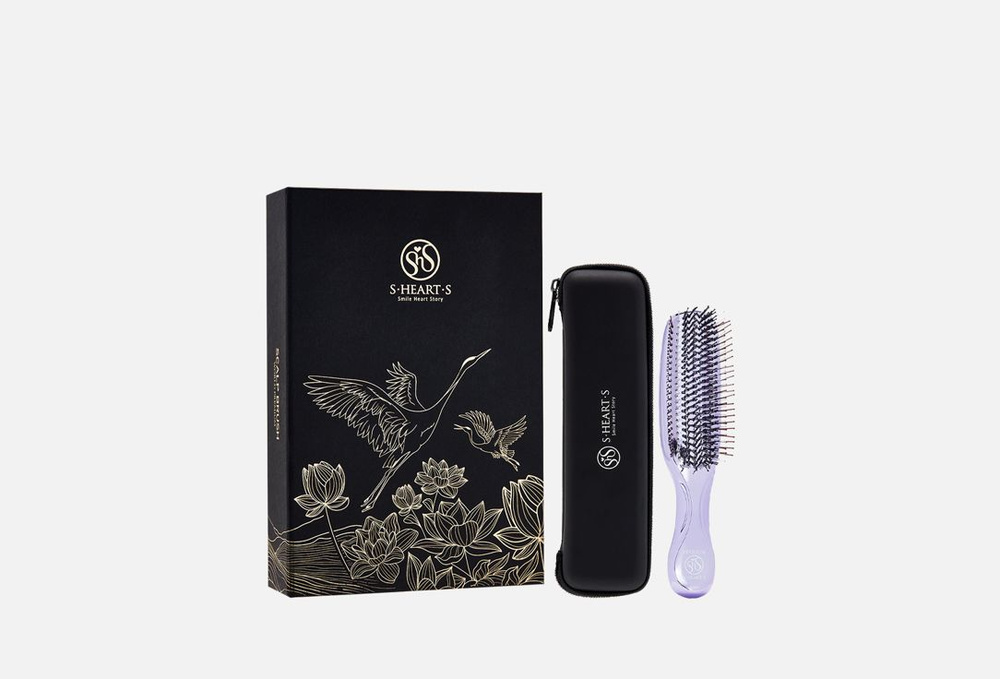 Подарочный набор с расчёской для волос / S-Heart-S, Scalp Brush Premium / 1мл  #1