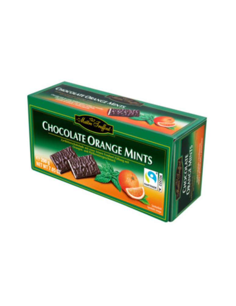 Maitre Truffout, плитки темного шоколада апельсин/мята 200г #1